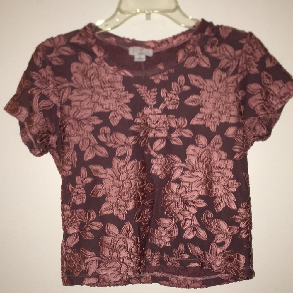 light pinkish purple floral print top